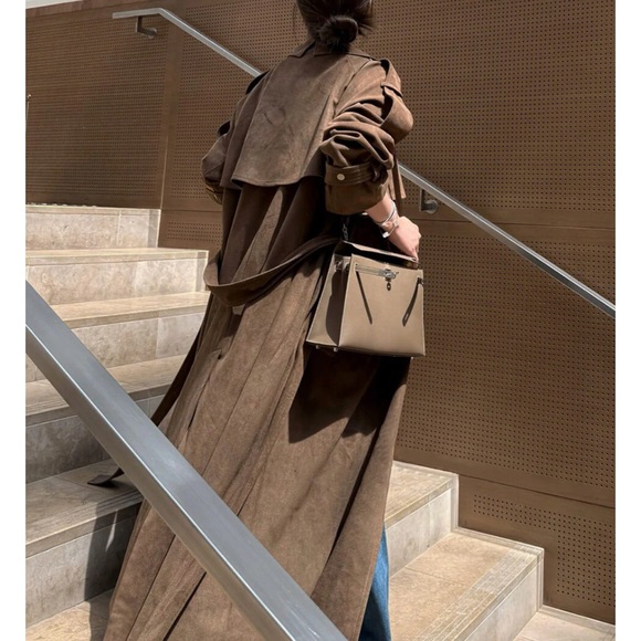 Pixie market faux suede trenchcoat - Picture 4 of 9